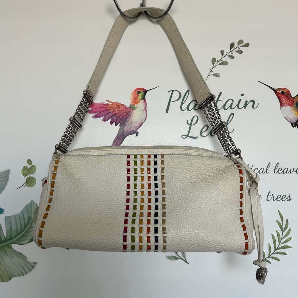Brighton Cream Shoulder Bag with Colorful Accents